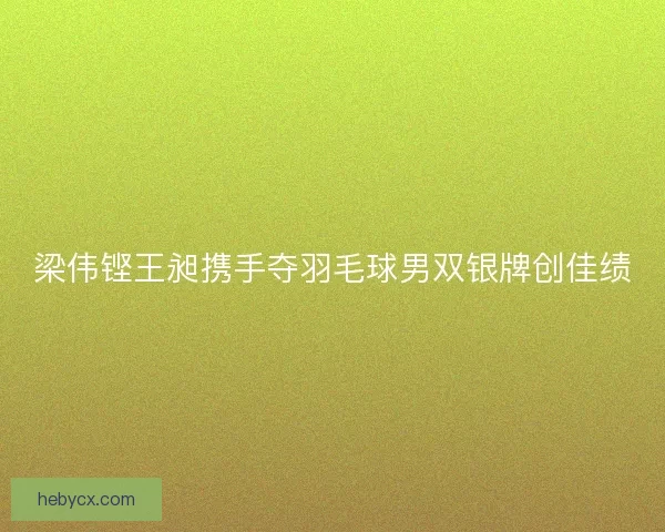 梁伟铿王昶携手夺羽毛球男双银牌创佳绩